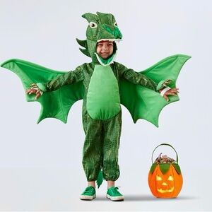 Pottery Barn Kids Green Dragon Halloween Costume, size 4-6